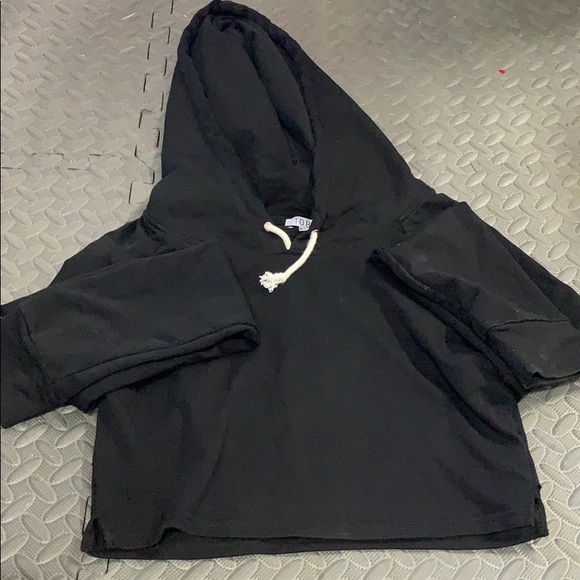 Black crop hoodie - Picture 1 of 2